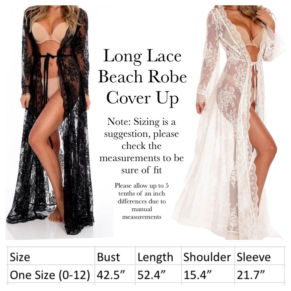 Gorgeous Long White Lace Beach Robe Cover Up - Picture 16 of 16